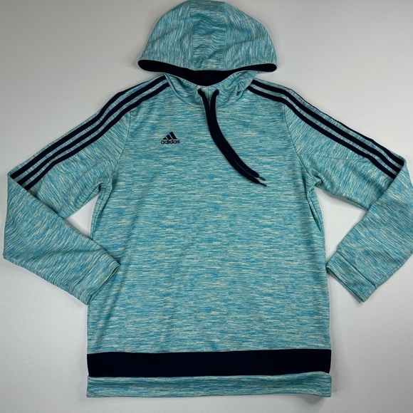 Adidas Climacool 3 Stripe Heathered Hoodie Kids Unisex Large - Picture 10 of 10